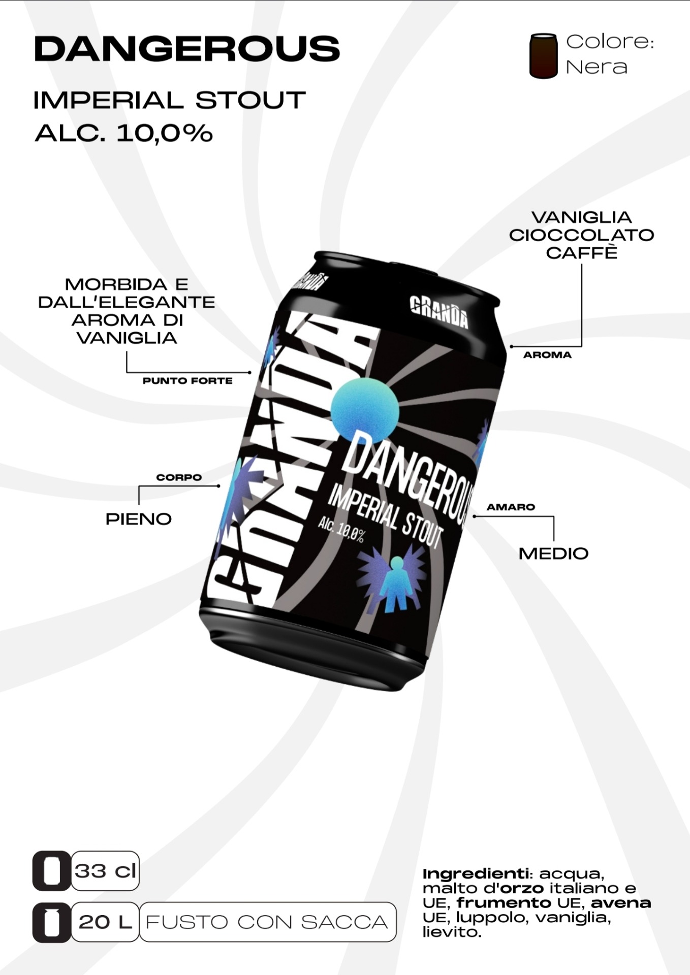 Dangerous Imperial Stout Ale Scura 33cl / 10.0% Vol.   6,5€