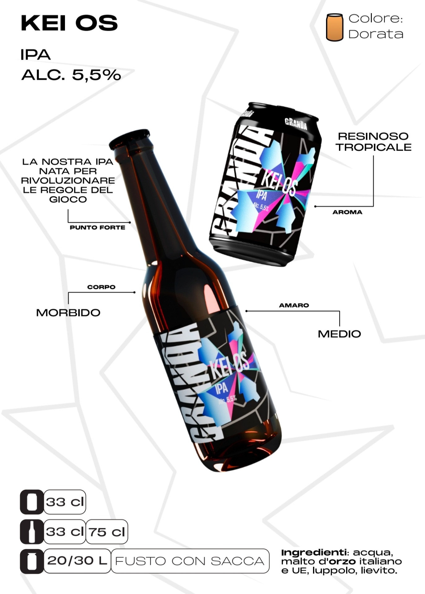 Kei Os IPA Ale Chiara 33cl / 5.5% Vol.   5€