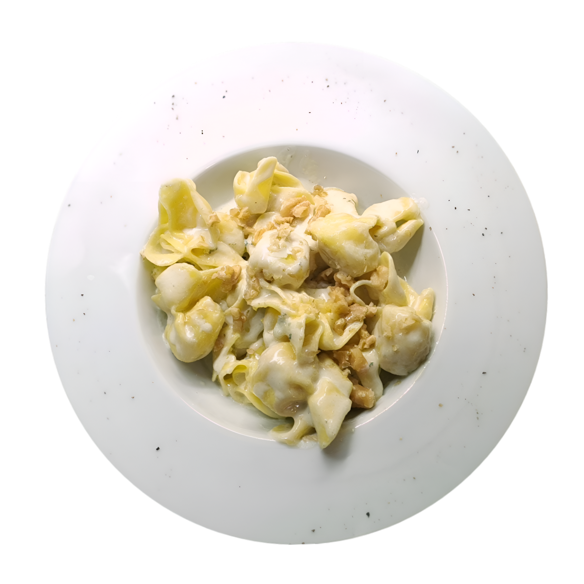 FIOCCHI ANFITEATRO, ripieni di formaggio e pere con fonduta delicata di gorgonzola e noci 12€ *