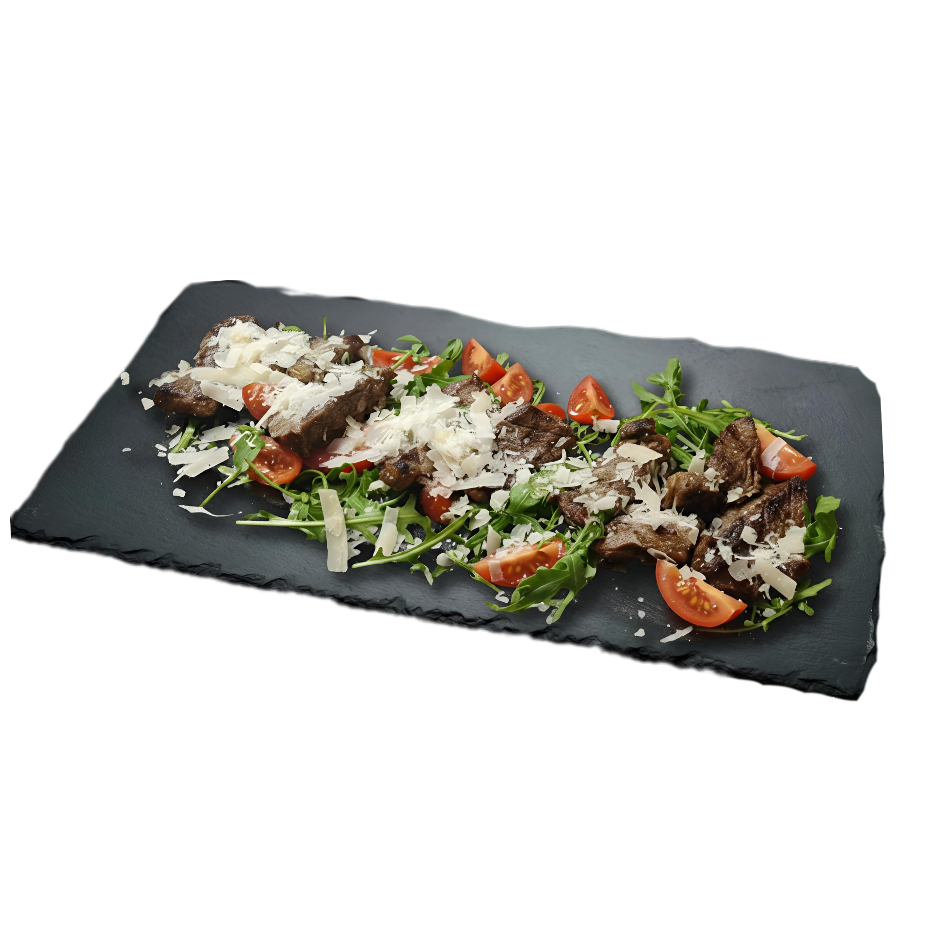 TAGLIATA ARGENTINA DI MANZO rucola, pachino e scaglie di parmigiano 18,00€ *